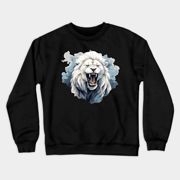 Roaring Lion In A Cloud Crewneck Sweatshirt by Graceful Designs